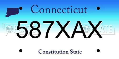 587XAX Connecticut License Plate