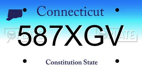 587XGV Connecticut License Plate