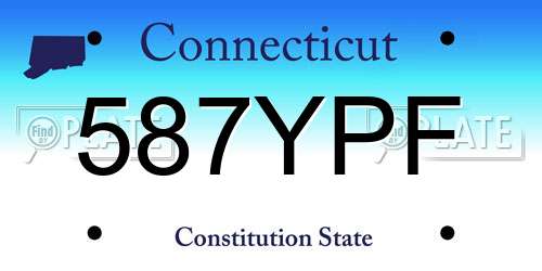 587YPF Connecticut License Plate