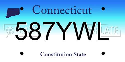 587YWL Connecticut License Plate