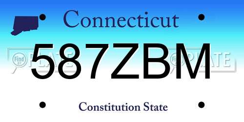 587ZBM Connecticut License Plate