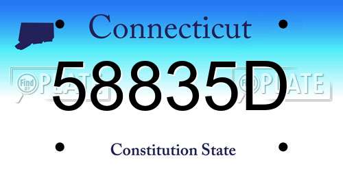 58835D Connecticut License Plate