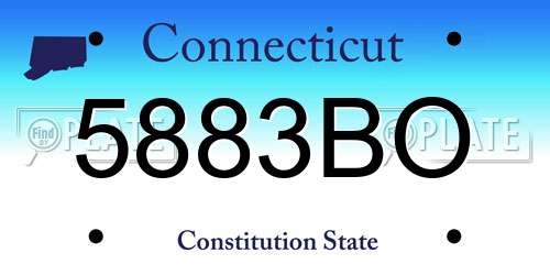 5883BO Connecticut License Plate