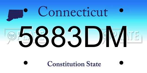 5883DM Connecticut License Plate