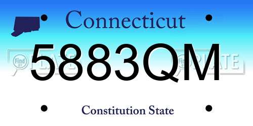 5883QM Connecticut License Plate