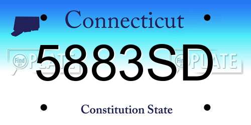 5883SD Connecticut License Plate