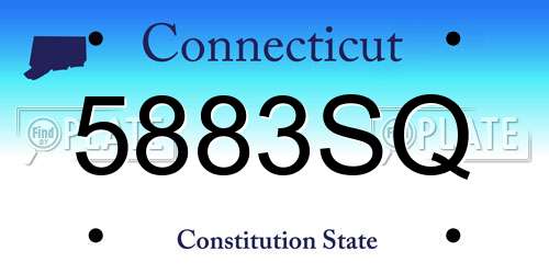 5883SQ Connecticut License Plate