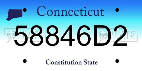 58846D2 Connecticut License Plate