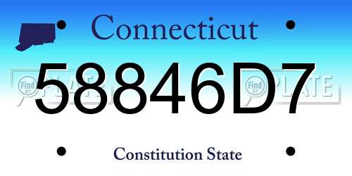 58846D7 Connecticut License Plate