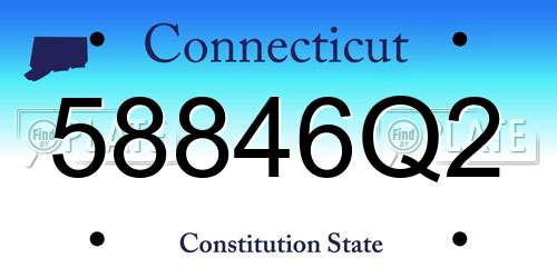 58846Q2 Connecticut License Plate
