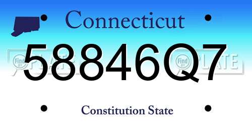 58846Q7 Connecticut License Plate