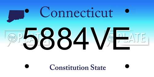 5884VE Connecticut License Plate