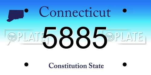 5885 Connecticut License Plate