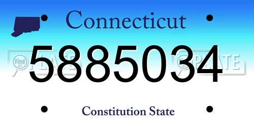 5885034 Connecticut License Plate