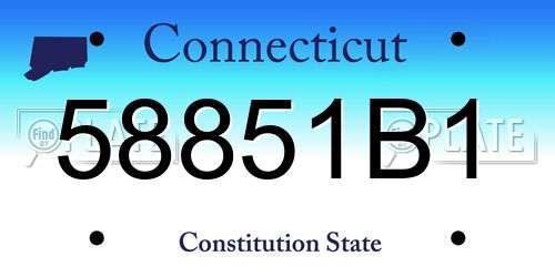 58851B1 Connecticut License Plate