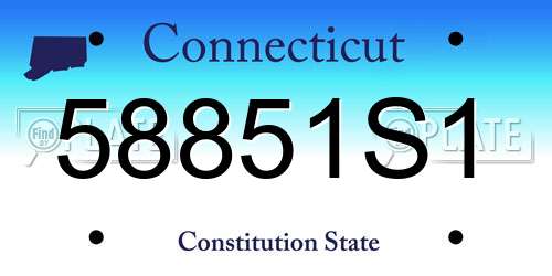 58851S1 Connecticut License Plate