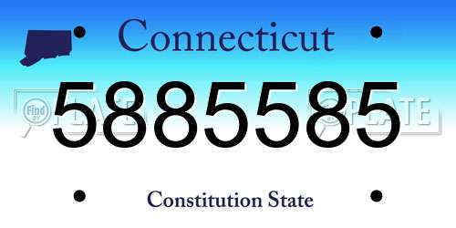 5885585 Connecticut License Plate
