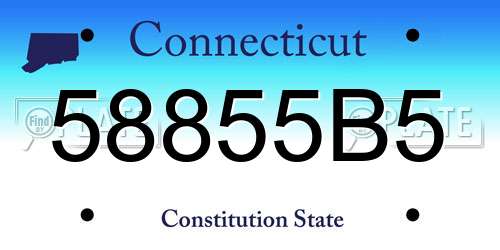 58855B5 Connecticut License Plate