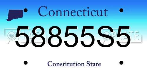 58855S5 Connecticut License Plate