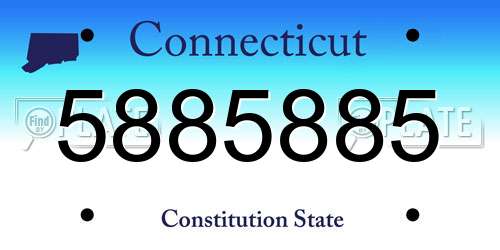 5885885 Connecticut License Plate