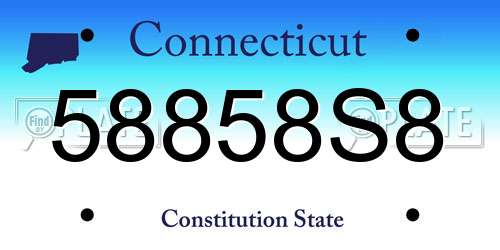 58858S8 Connecticut License Plate