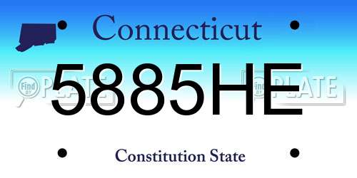 5885HE Connecticut License Plate