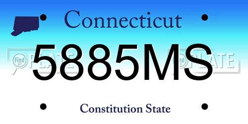 5885MS Connecticut License Plate