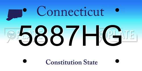 5887HG Connecticut License Plate
