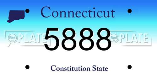 5888 Connecticut License Plate