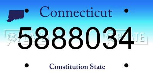 5888034 Connecticut License Plate