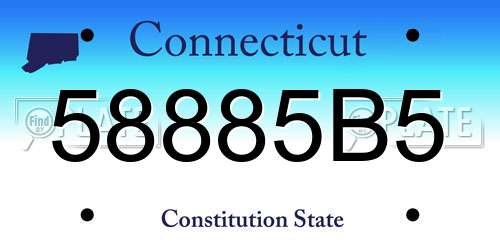 58885B5 Connecticut License Plate