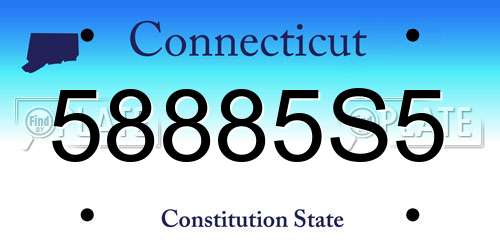58885S5 Connecticut License Plate