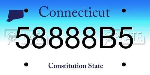58888B5 Connecticut License Plate