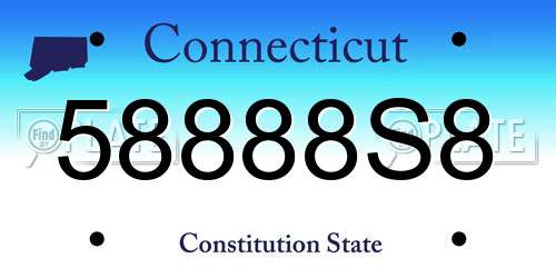58888S8 Connecticut License Plate
