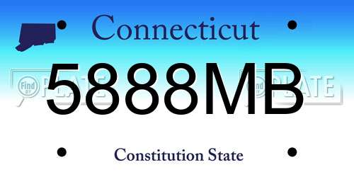 5888MB Connecticut License Plate