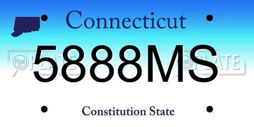 5888MS Connecticut License Plate