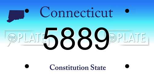 5889 Connecticut License Plate