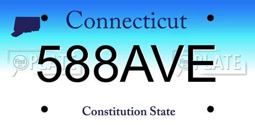 588AVE Connecticut License Plate