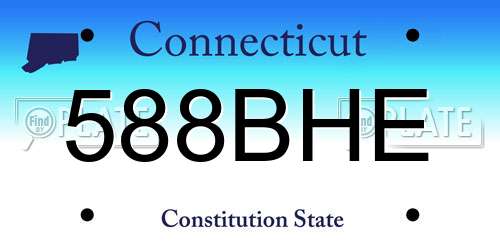 588BHE Connecticut License Plate