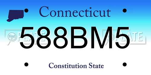 588BM5 Connecticut License Plate