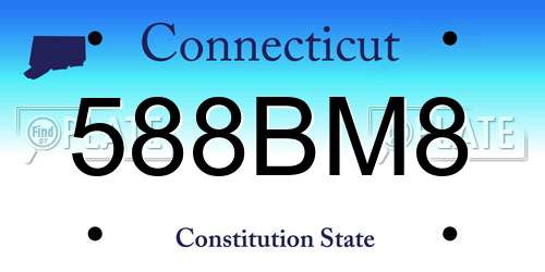 588BM8 Connecticut License Plate