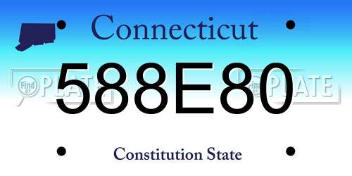 588E80 Connecticut License Plate