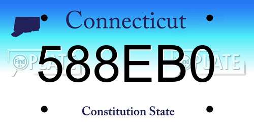 588EB0 Connecticut License Plate