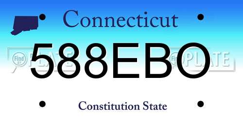 588EBO Connecticut License Plate