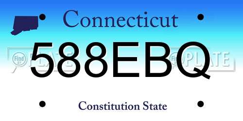 588EBQ Connecticut License Plate