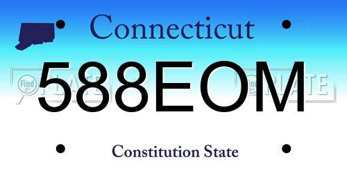 588EOM Connecticut License Plate