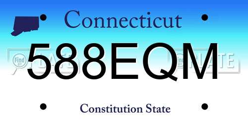 588EQM Connecticut License Plate