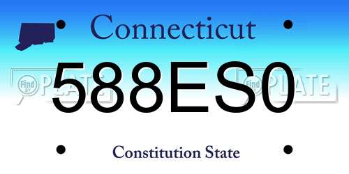 588ES0 Connecticut License Plate