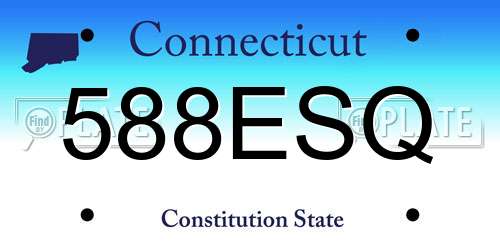 588ESQ Connecticut License Plate