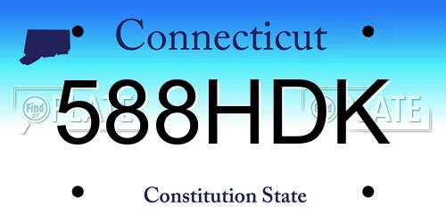 588HDK Connecticut License Plate